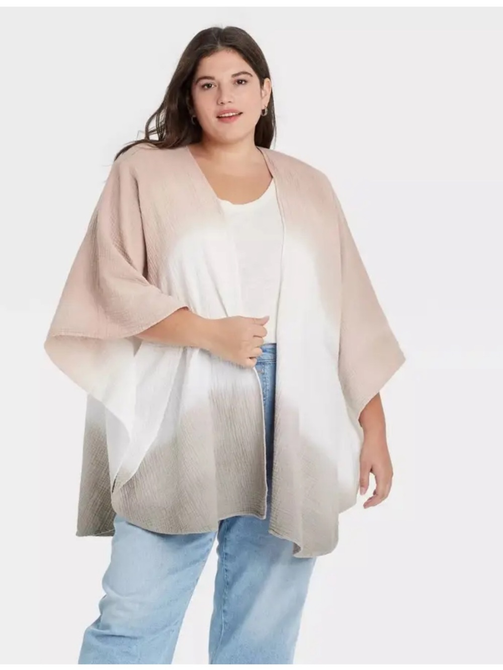 Universal Thread  open-front ombré gauze kimono cardigan